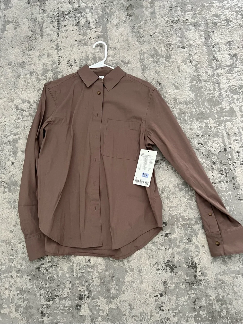 NWT lululemon cotton blend poplin button down shirts size S